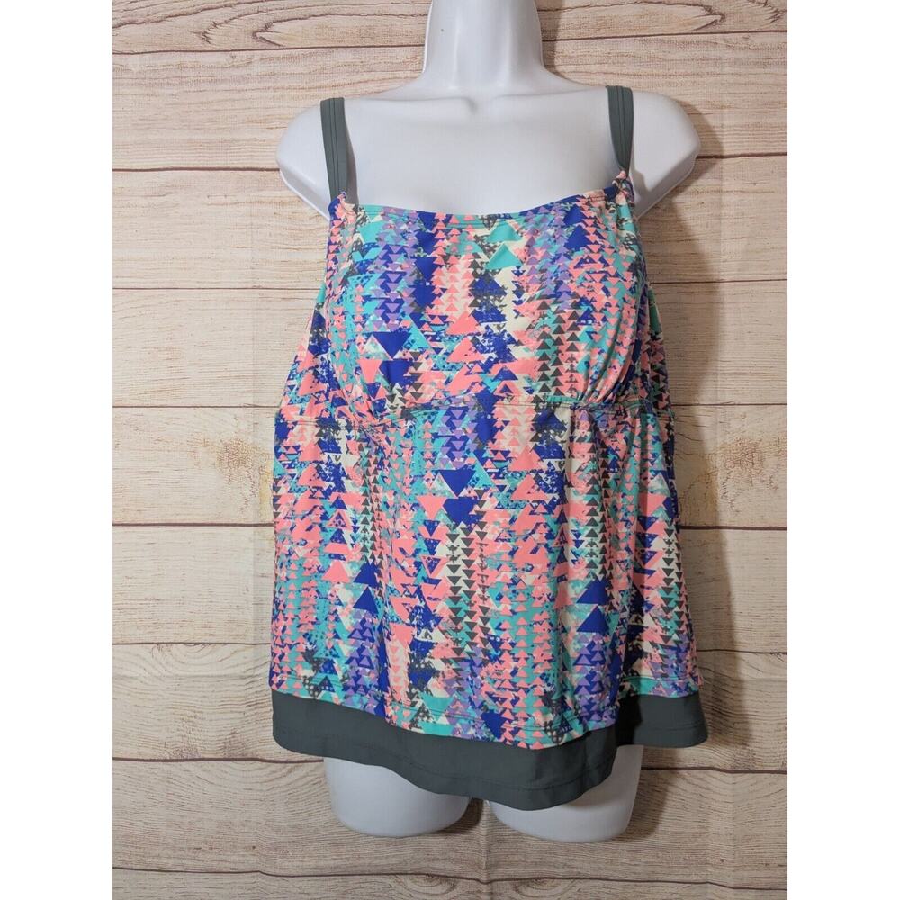 Beach Diva Swim Top Women Size 18W Adjustable Tankini Swimwear ~EUC